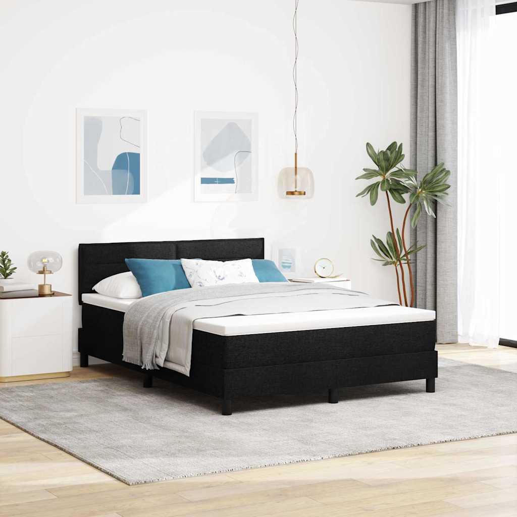 Bäddfjäder med madrass med led Svart 140 x 190 cm tyg