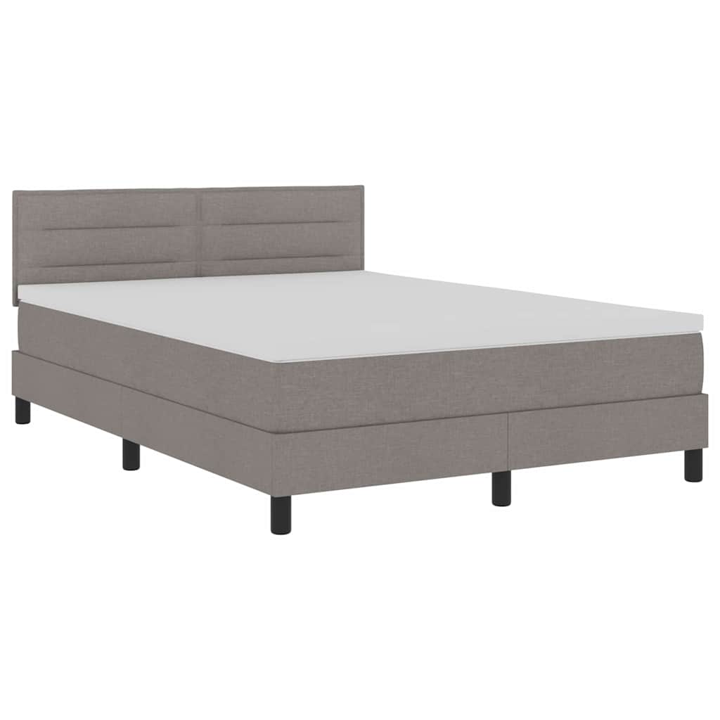 Bäddfjäder med madrass med led Taupe 140 x 190 cm tyg
