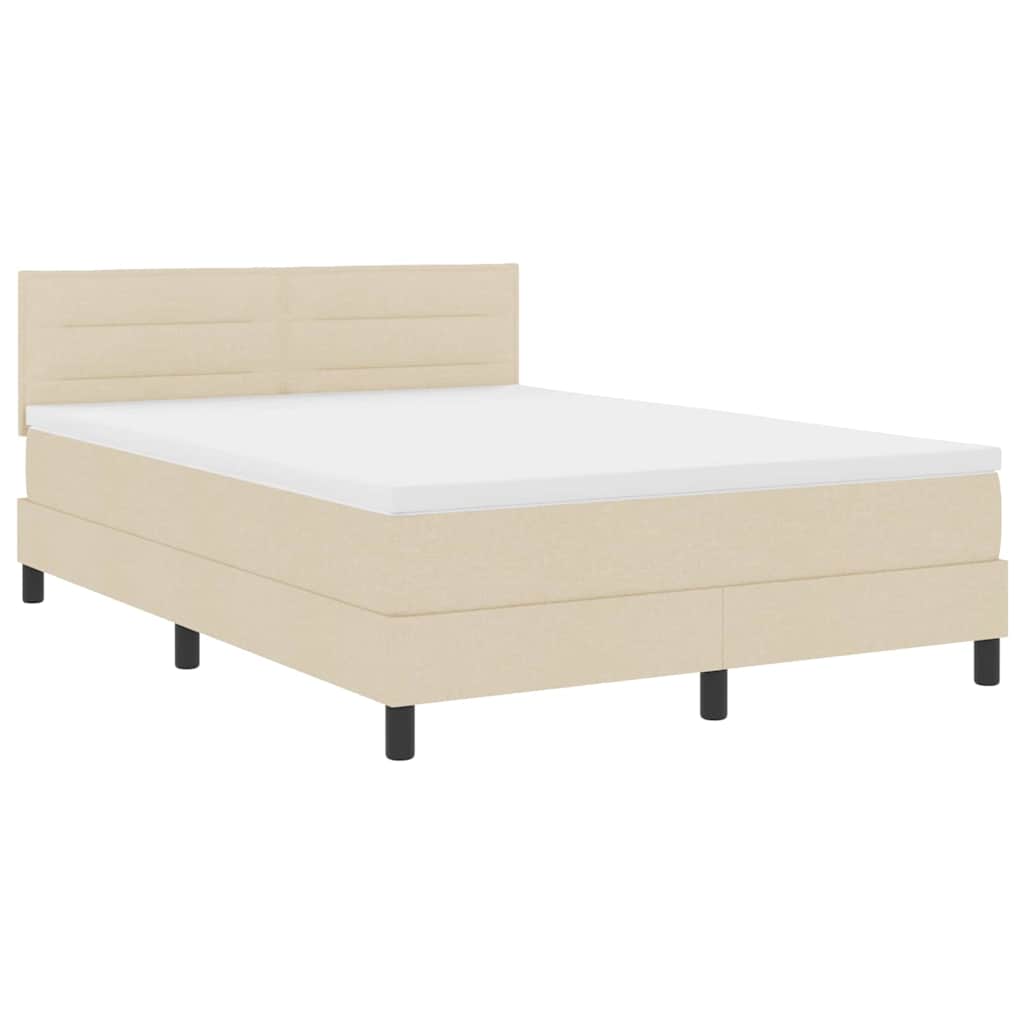 Bäddfjäder med madrass med led Kräm 140 x 190 cm tyg