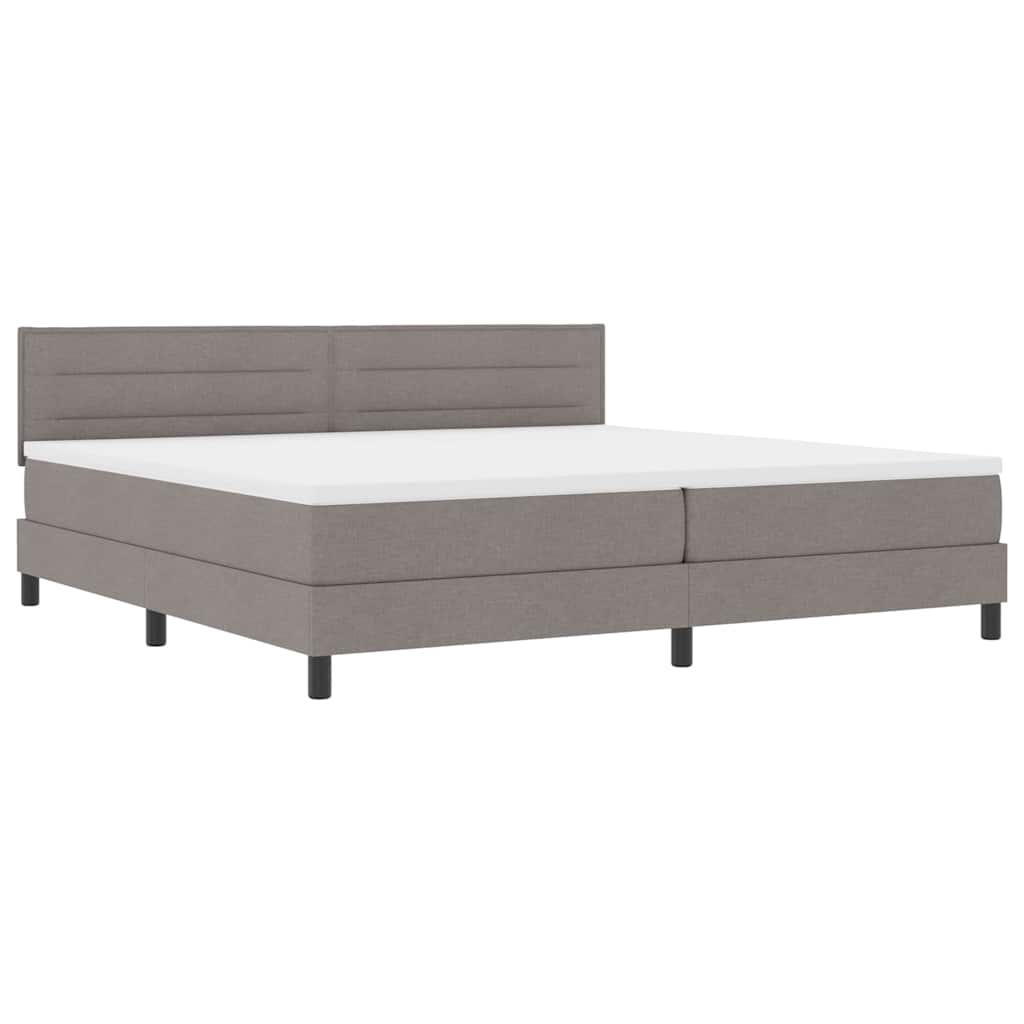 Bäddfjäder med madrass med led Taupe 200 x 200 cm tyg