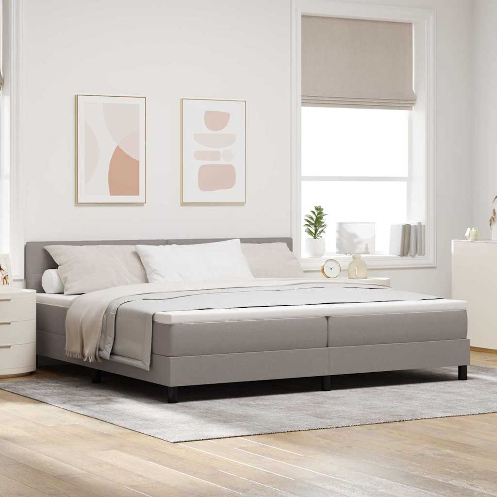 Bäddfjäder med LED-ljusslingor Taupe 200 x 200 cm tyg