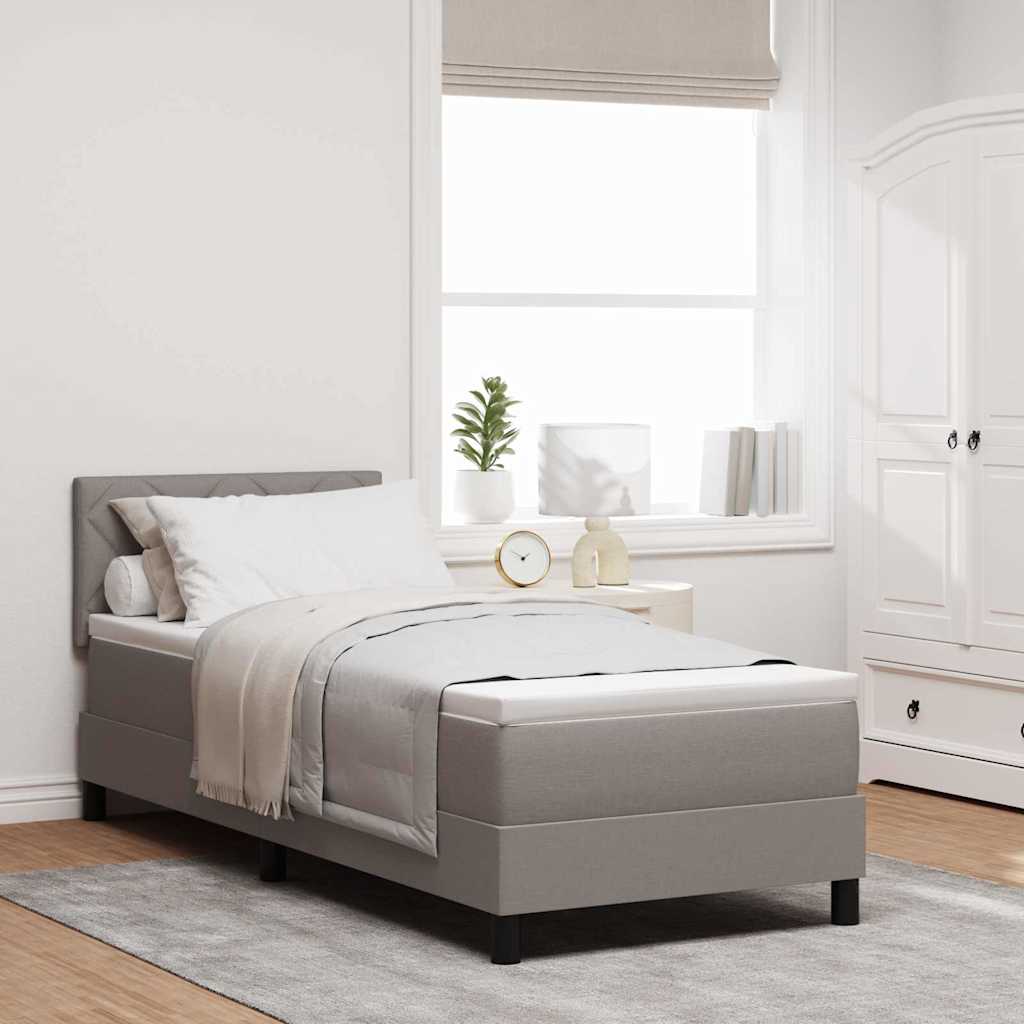 Bäddfjäder med LED-ljusslingor Taupe 80 x 200 cm tyg
