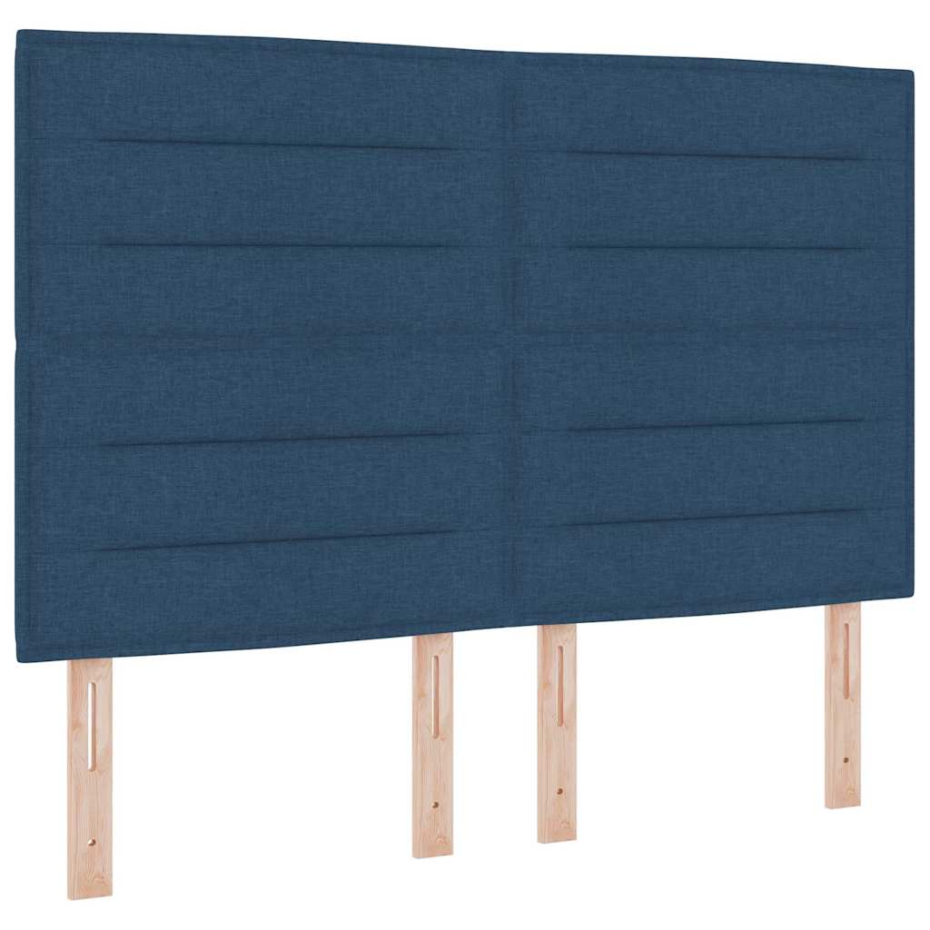 Bäddfjäder med madrass med led Blå 140 x 200 cm tyg