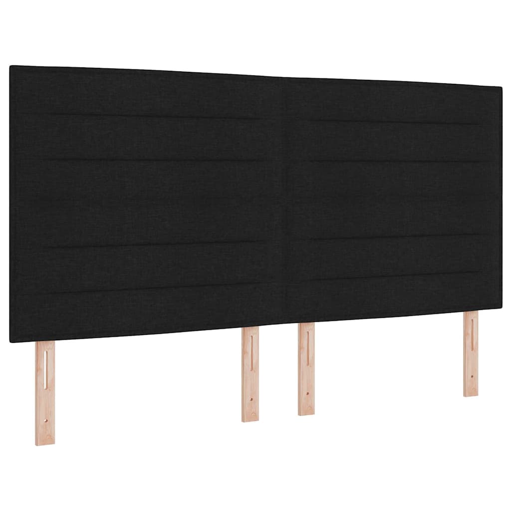Bäddfjäder med madrass med led Svart 180 x 200 cm tyg