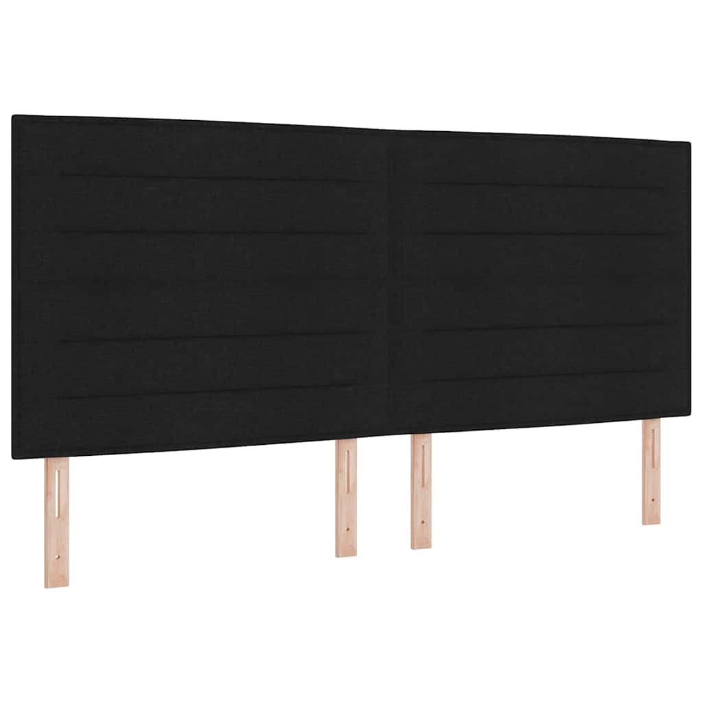 Bäddfjäder med madrass med led Svart 200 x 200 cm tyg