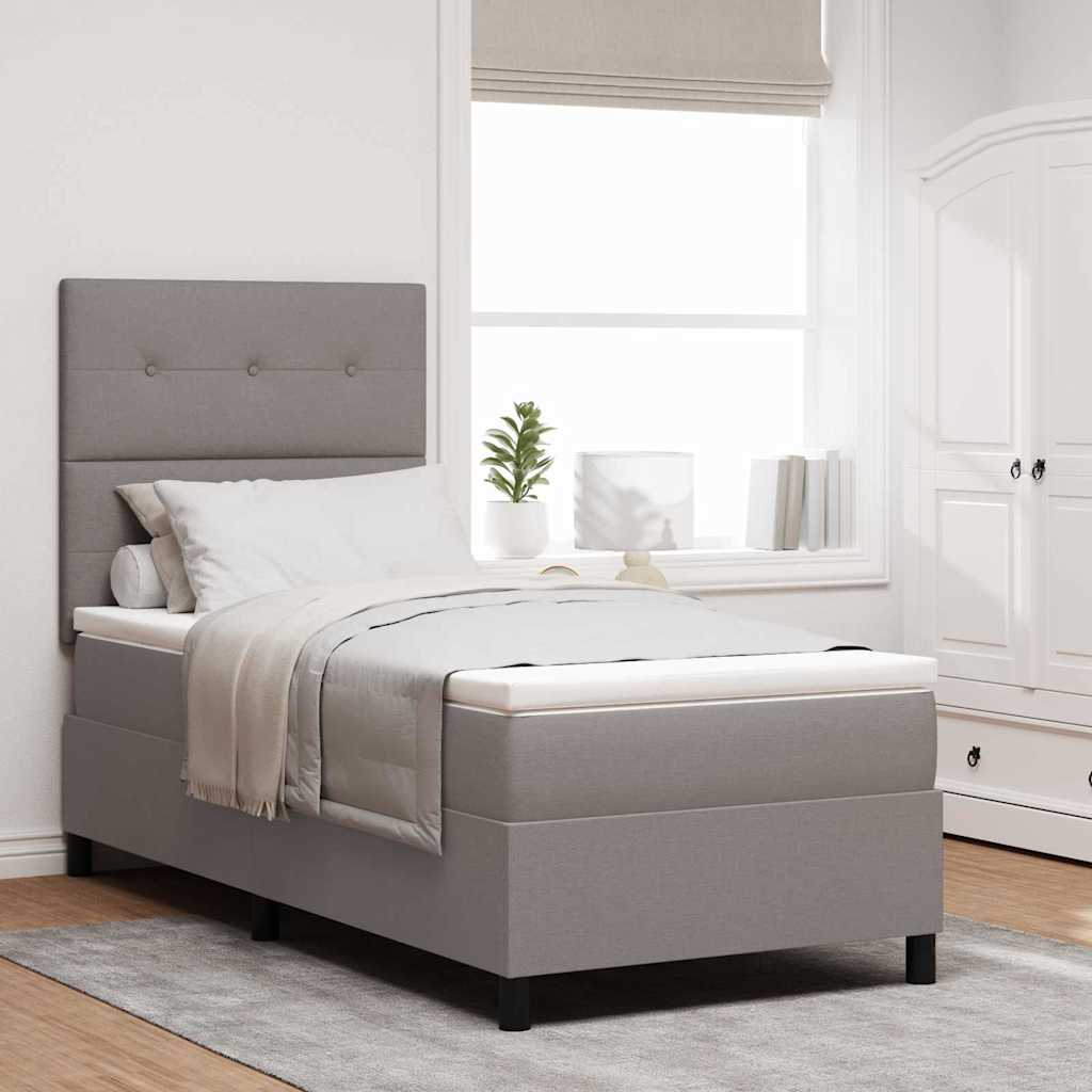 Bäddfjäder med LED-ljusslingor Taupe 90 x 200 cm tyg