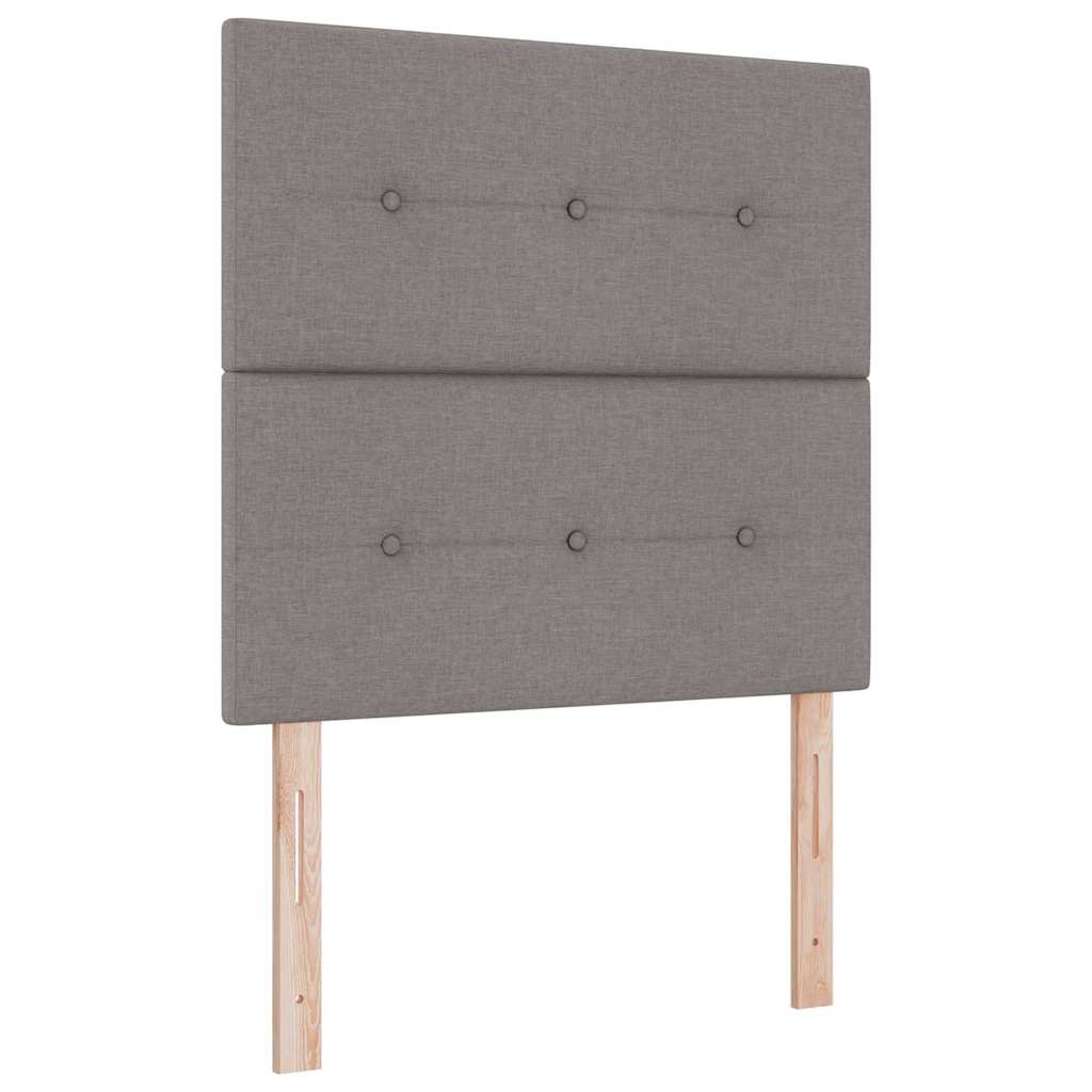 Bäddfjäder med LED-ljusslingor Taupe 90 x 200 cm tyg