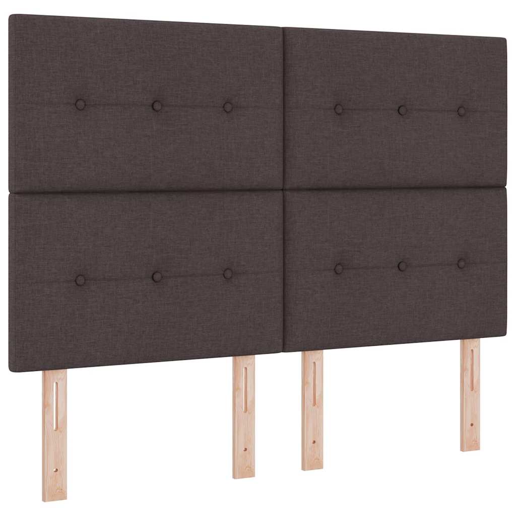 Bäddfjäder med LED-ljusslingor Mörkbrun 140 x 190 cm tyg