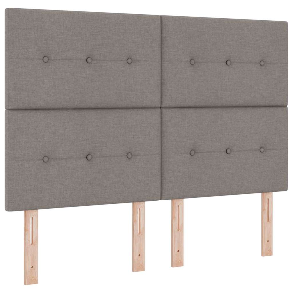 Bäddfjäder med LED-ljusslingor Taupe 160 x 200 cm tyg