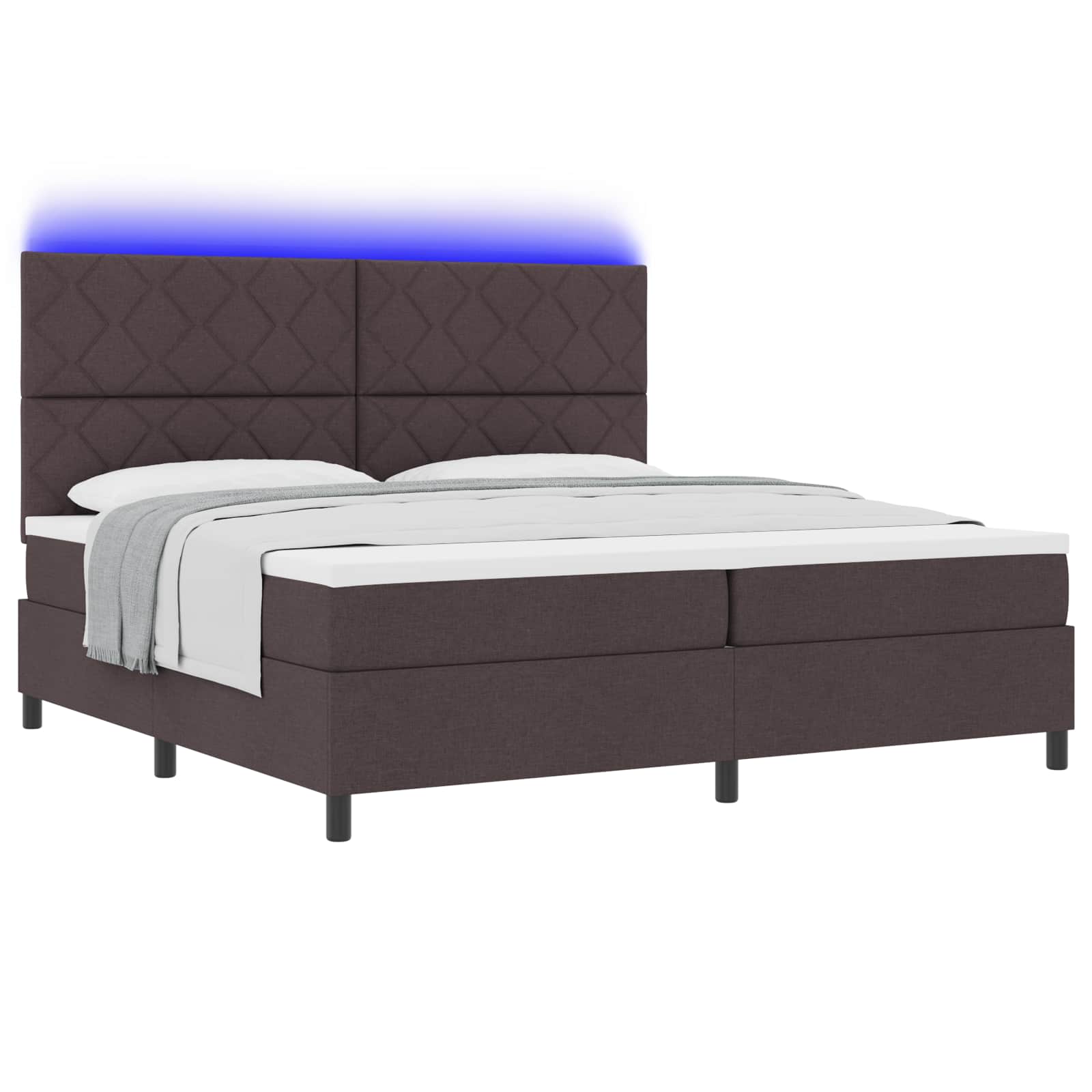 Bäddfjäder med madrass med led Mörkbrun 200 x 200 cm tyg