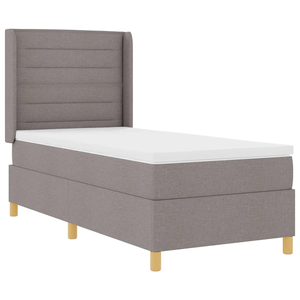 Bäddfjäder med LED-ljusslingor Taupe 100 x 200 cm tyg
