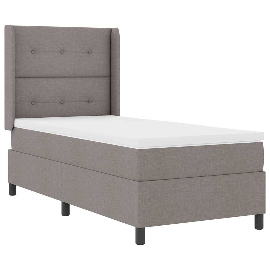 Bäddfjäder med LED-ljusslingor Taupe 90 x 200 cm tyg