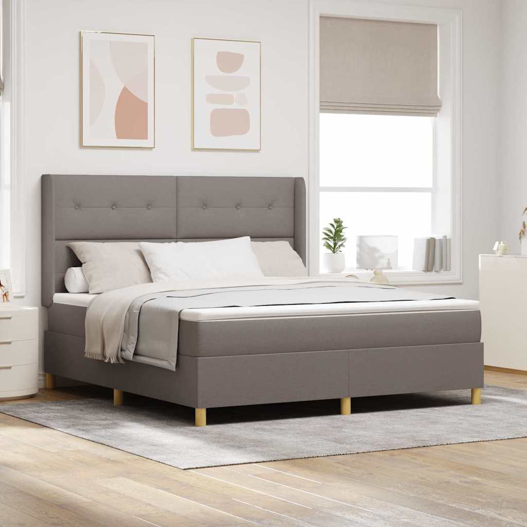 Bäddfjäder med LED-ljusslingor Taupe 180 x 200 cm tyg