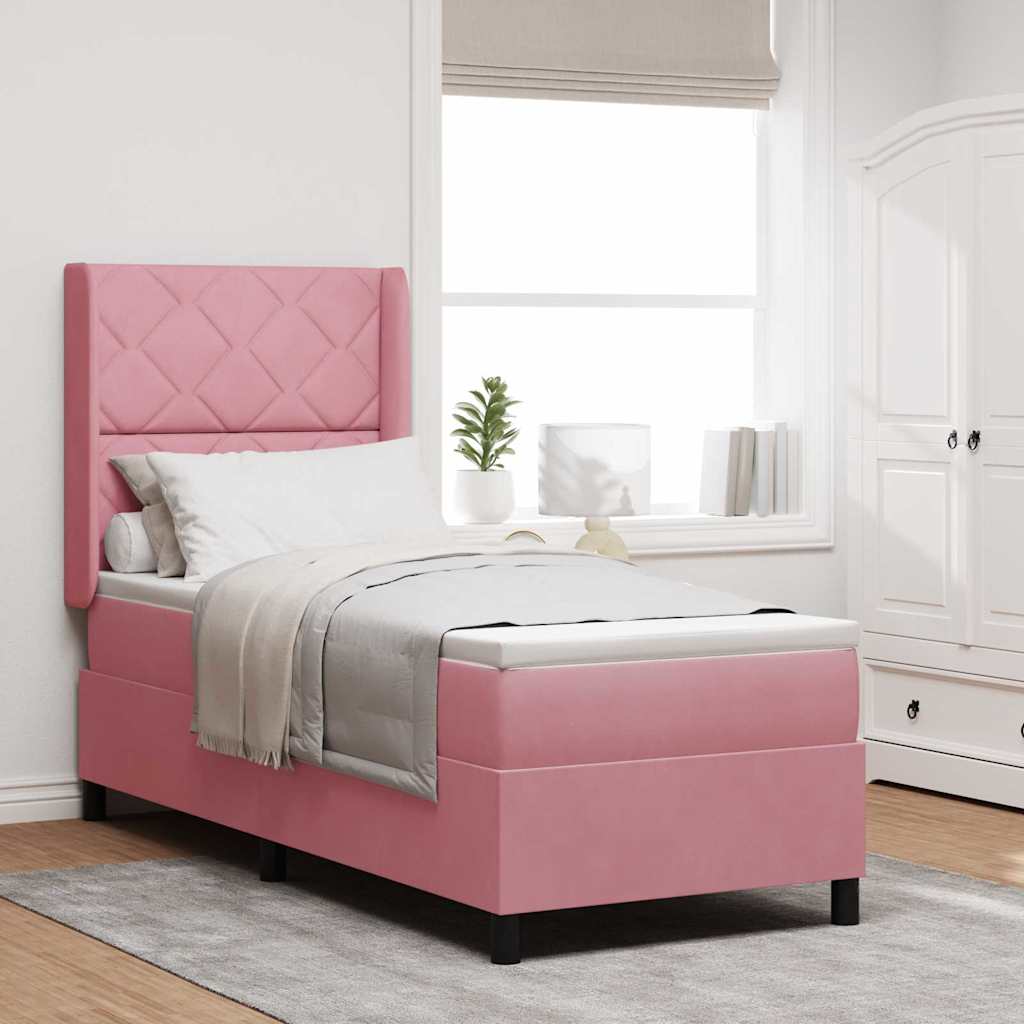 Bäddfjäder med LED-ljusslingor Rosa 80 x 200 cm Sammet