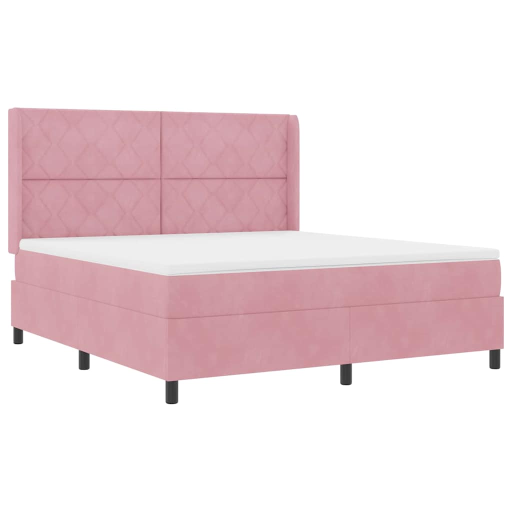 Bäddfjäder med LED-ljusslingor Rosa 180 x 200 cm Sammet