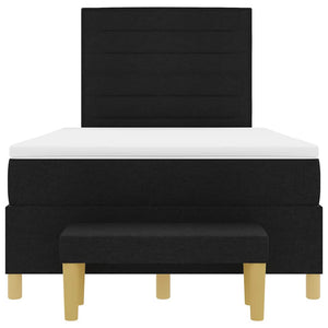 Bäddfjäder med madrass med huvudgavel Svart 120 x 200 cm tyg