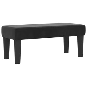 Bäddfjäder med madrass med huvudgavel Svart 90 x 200 cm Sammet