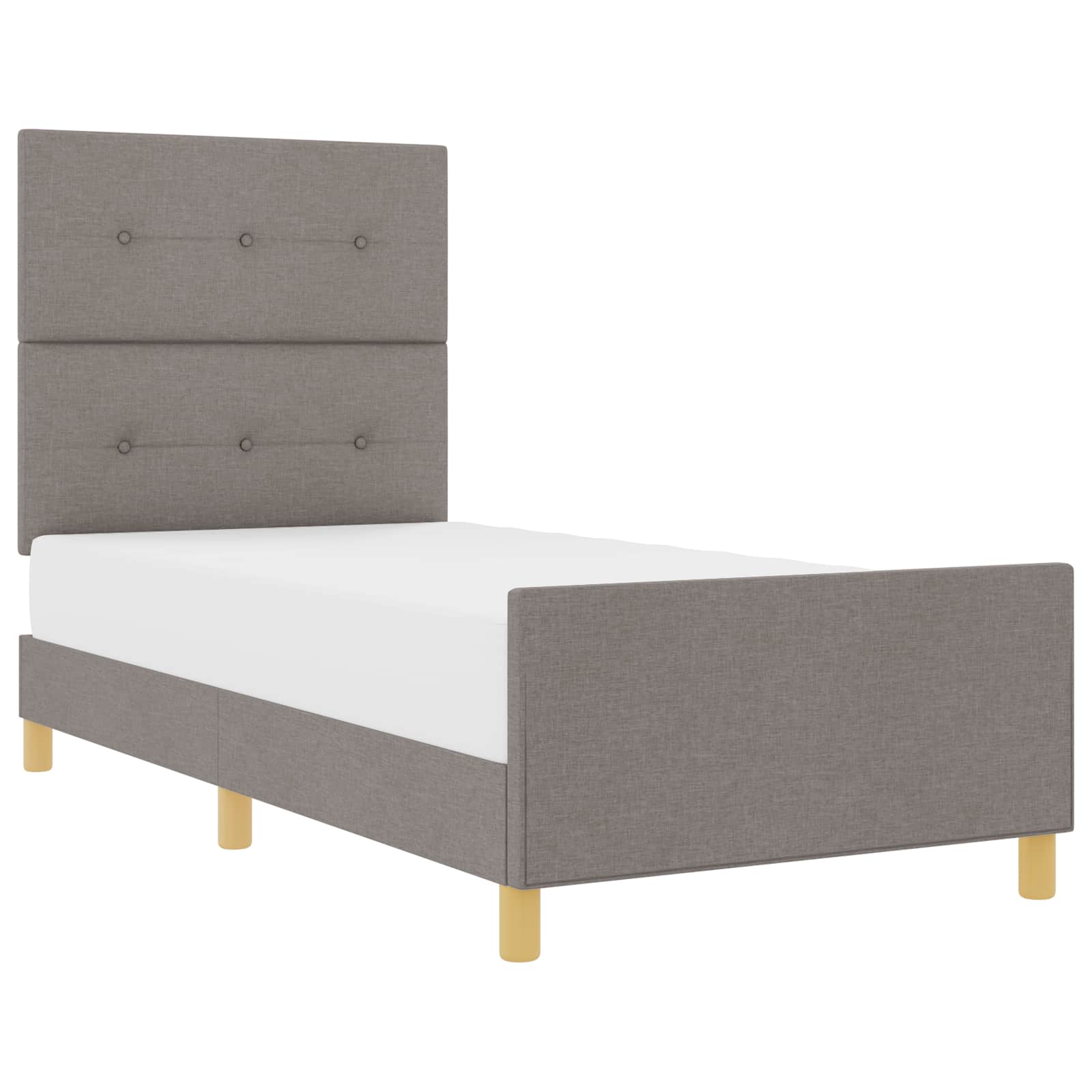 Sängram med huvudgavel Taupe 90 x 200 cm tyg