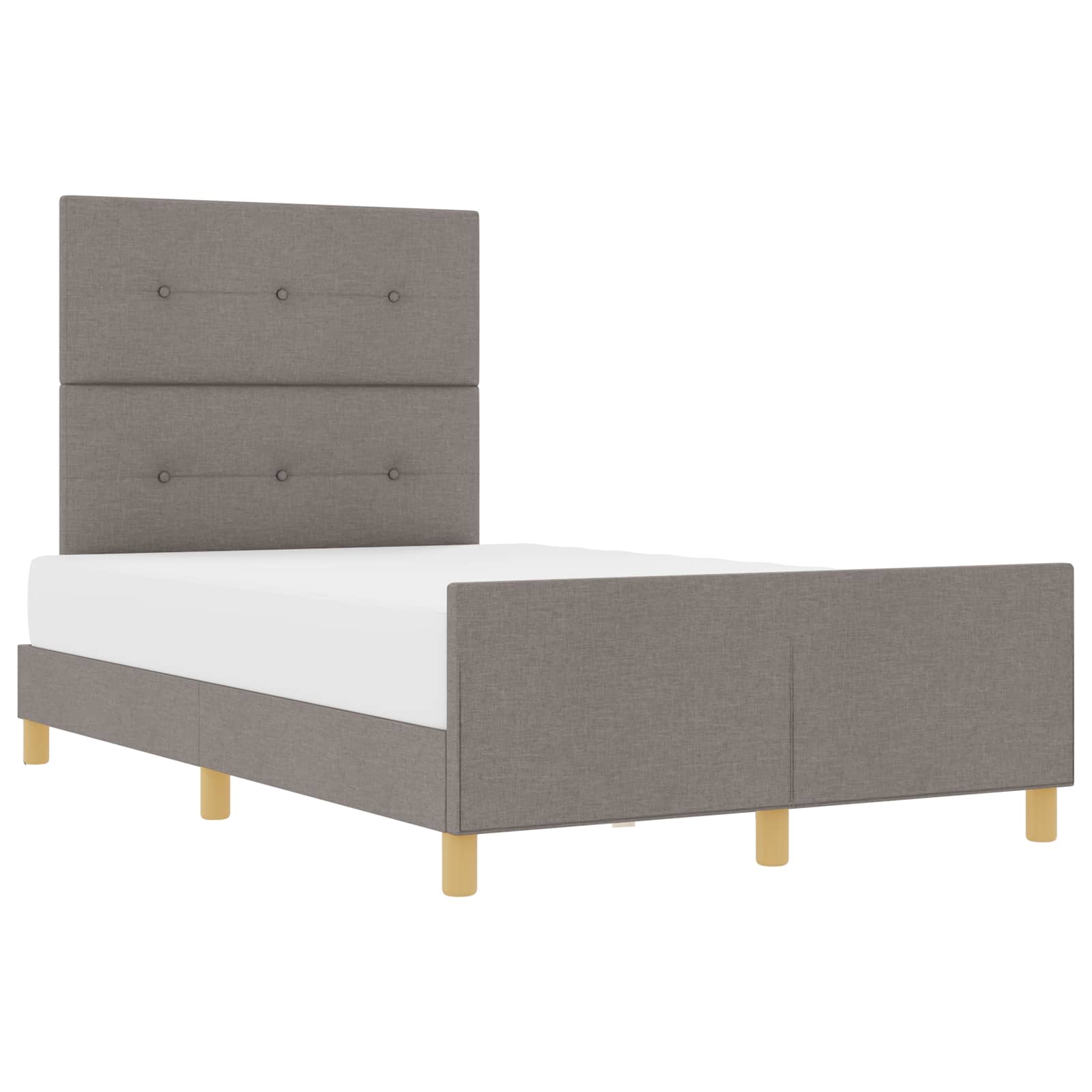 Sängram med huvudgavel Taupe 120 x 190 cm tyg