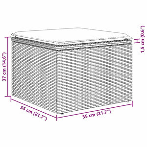 Trädgårdsoffset med kudde med lagring 6 pcs Svart Poly rattan