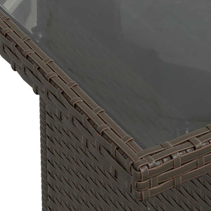 Trädgårdsoffset med lagring 6 pcs Brun Poly rattan