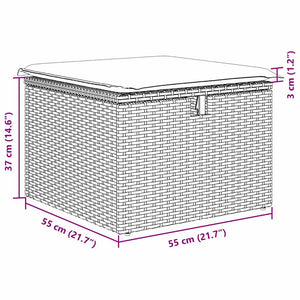 Trädgårdsoffset med kudde 8 pcs Beige Poly rattan