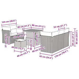 Trädgårdsoffset 8 pcs Svart konstrotting