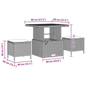 Trädgårdsoffset med kudde 13 pcs Svart Poly rattan