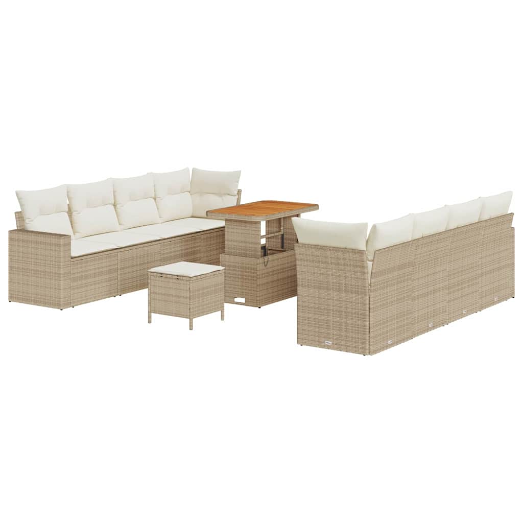 Trädgårdsoffset 12 pcs Beige och gräddfärgad konstrotting