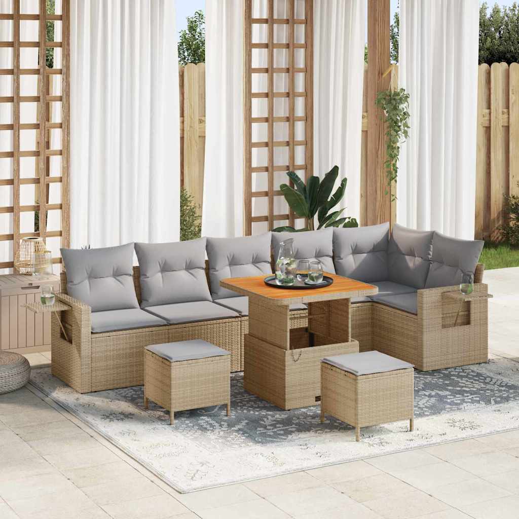 Trädgårdsoffset 11 st Beige och Ljusgrå konstrotting