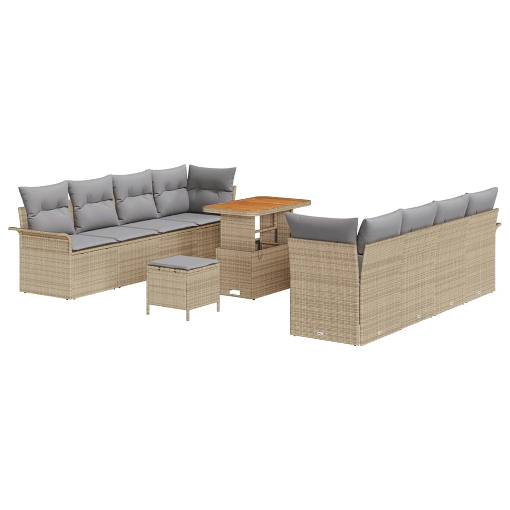 Trädgårdsoffset med kudde Beige och Ljusgrå 90 x 55 x 71 cm