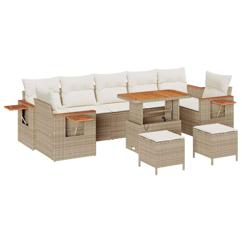 Trädgårdsoffset 13 pcs Beige och gräddfärgad konstrotting