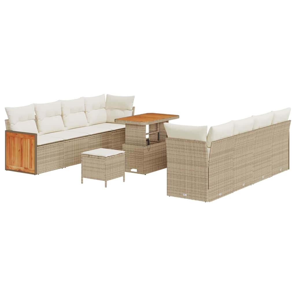 Trädgårdsoffset 12 pcs Beige och gräddfärgad konstrotting