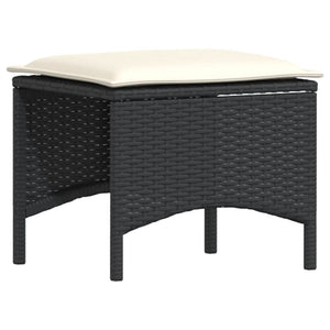 Loungegrupp för trädgården med dynor 5 delar svart konstrotting