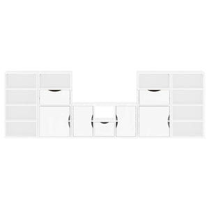 TV-bänk 5 delar med förvaring "ODDA" vit massiv furu