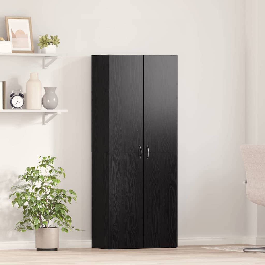 Kontorsskåp Svart Ek 60 x 32 x 152,5 cm Konstruerat trä