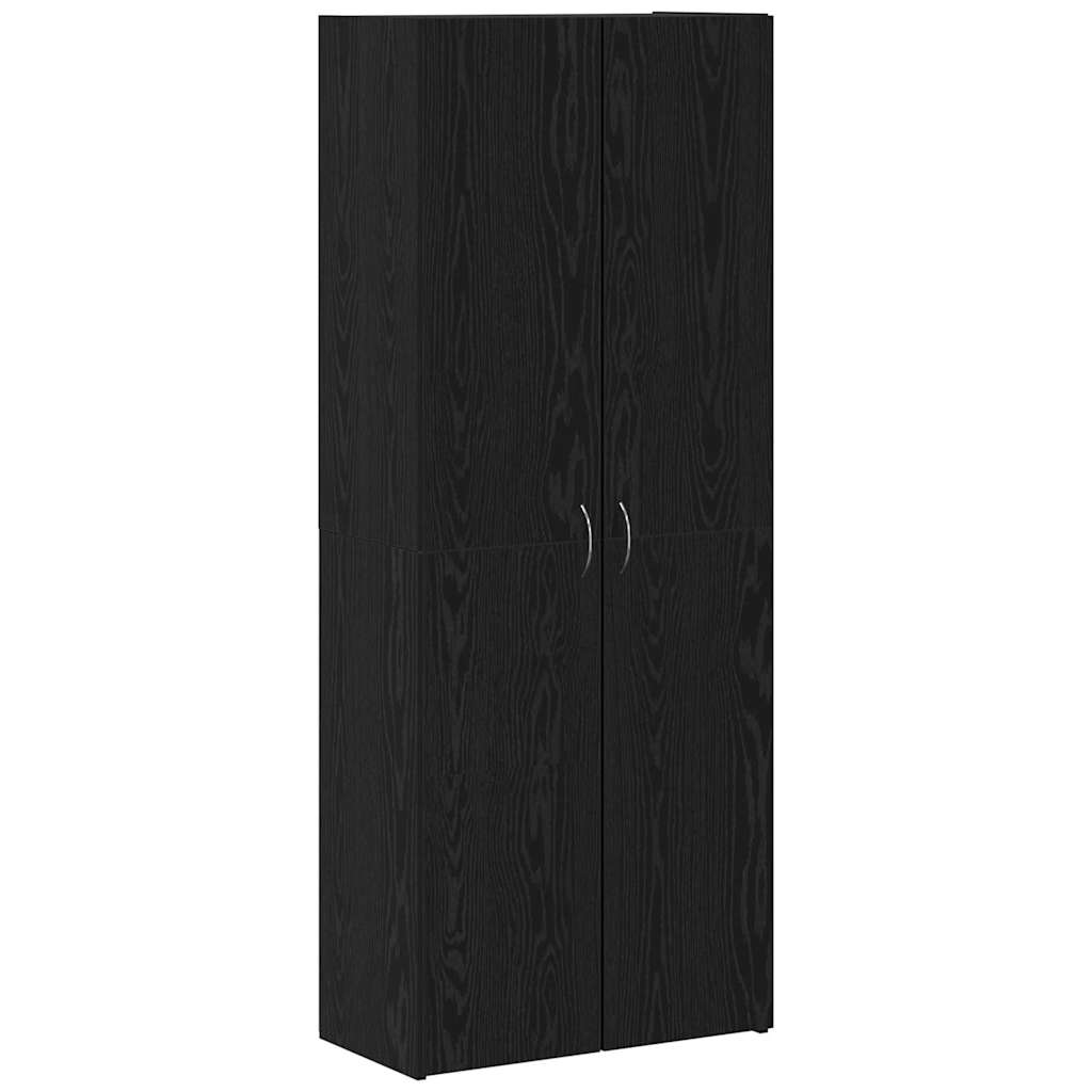 Kontorsskåp Svart Ek 60 x 32 x 152,5 cm Konstruerat trä