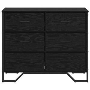 Kommode med låda med lagring 2 pcs Svart Ek 91 x 35,5 x 74,5 cm