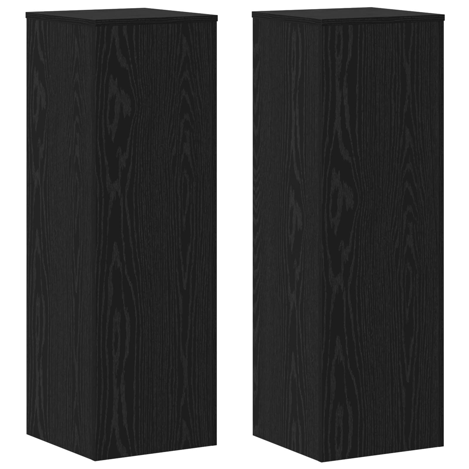 Växtställ 2 st Svart ek 33 x 33 x 100 cm Konstruerat trä