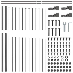 Trädgårdsstängsel 6 pcs Grå 170 x 190 cm Pulverlackerat stål