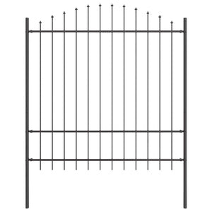 Trädgårdsstängsel 6 pcs Grå 170 x 215 cm Pulverlackerat stål