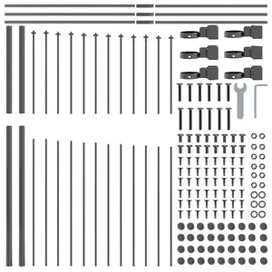 Trädgårdsstängsel 6 pcs Grå 170 x 215 cm Pulverlackerat stål