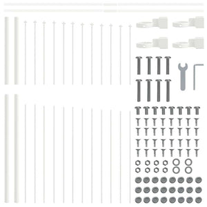 Trädgårdsstängsel 6 pcs Vit 170 x 190 cm Pulverlackerat stål