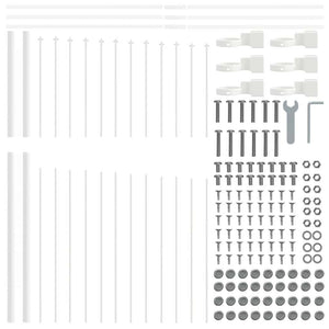 Trädgårdsstängsel 8 pcs Vit 170 x 215 cm Pulverlackerat stål