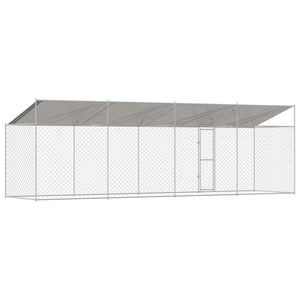 Hundbur 4 pcs Silver 800 x 200 x 258 cm Stål och PE