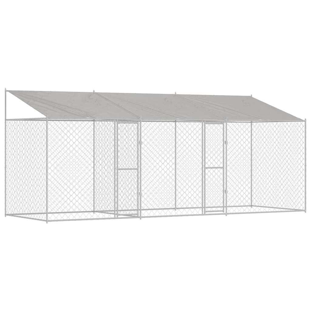 Hundbur 3 pcs Silver 600 x 200 x 258 cm Stål och PE