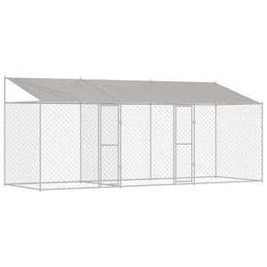 Hundbur 3 pcs Silver 600 x 200 x 258 cm Stål och PE