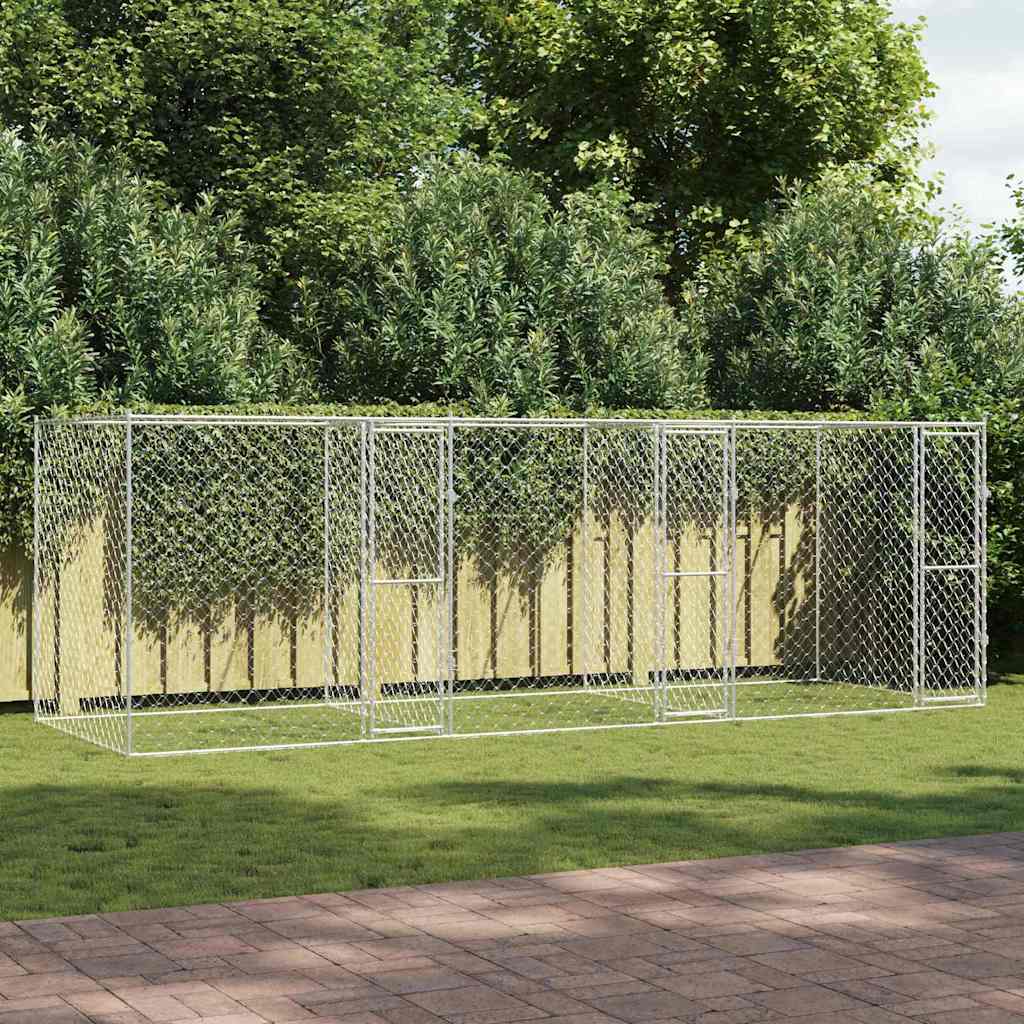 Hundbur Silver 600 x 200 x 200 cm Galvaniserat Stål
