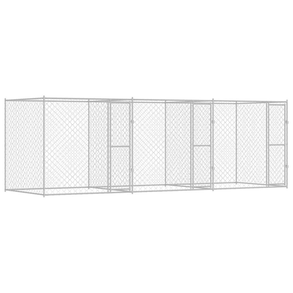Hundbur Silver 600 x 200 x 200 cm Galvaniserat Stål