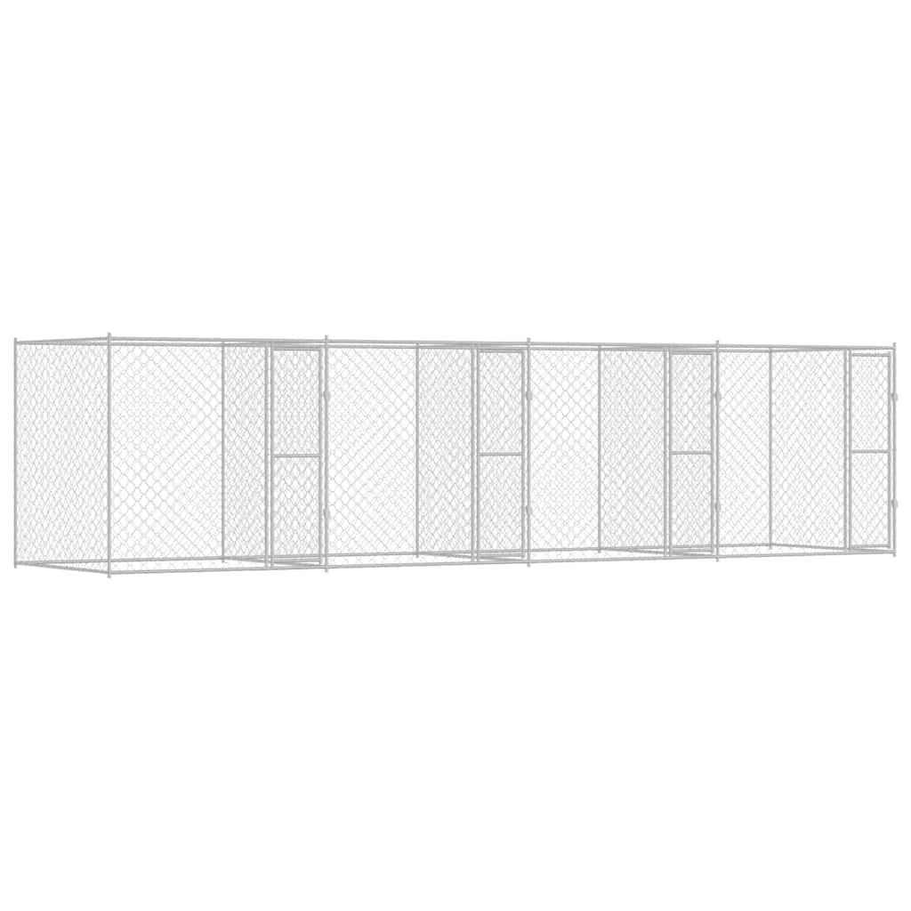Hundbur Silver 800 x 200 x 200 cm Galvaniserat Stål
